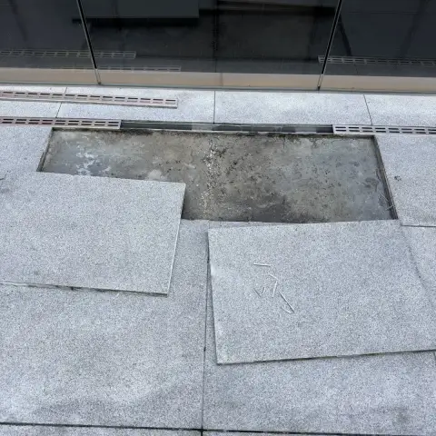 돌계단보수 모서리 마감 보수 시공 전